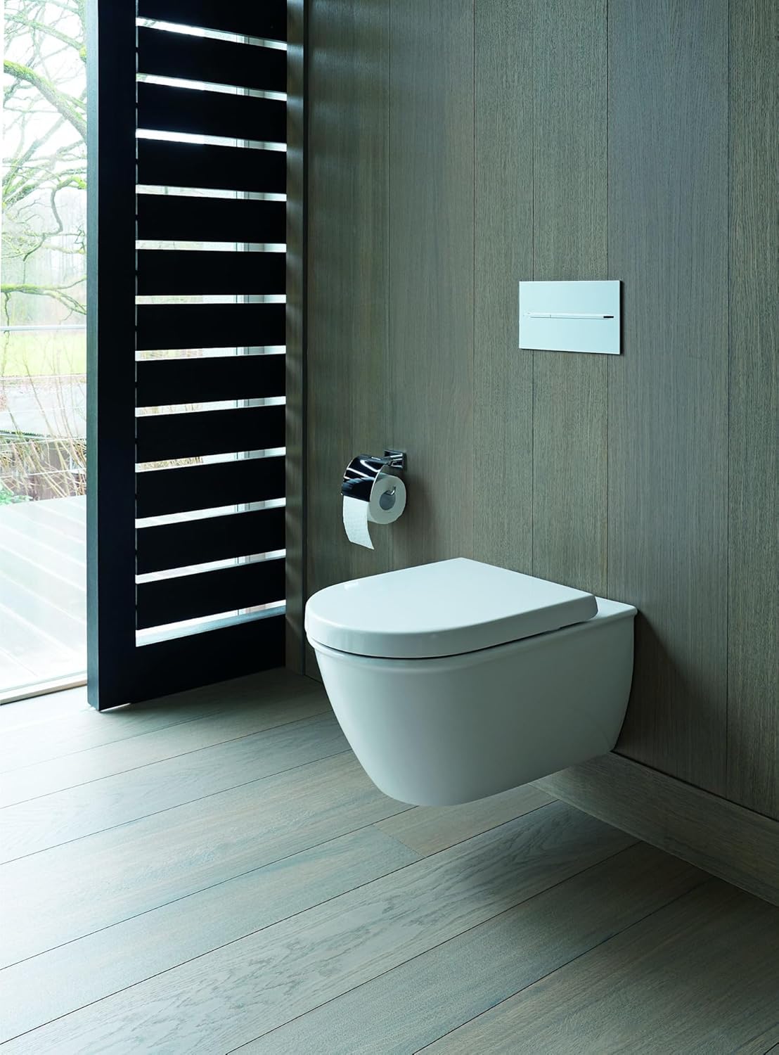 Dimensional drawing of Duravit 2545090092 Wall-Mounted Washdown Toilet