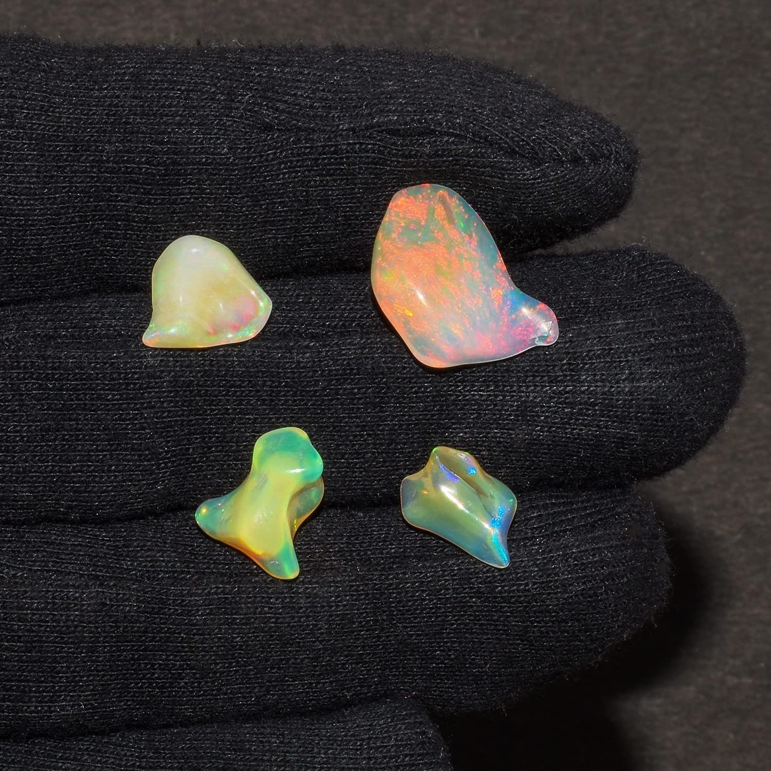 OdrillionGems 4pcs Natural Organic Ethiopian Opal Gemstones, Rough Opal, Chakra Healing Crystals, DIY Jewelry Making, Wire Wrapping, Wholesale Supply, October Birthstones, Raw Polished Stone - Image 3