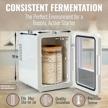 Cozy Bread Climate Cube | Sourdough Starter Home | Starter Jar Temperature Control System | Warms & Cools Starter | Compact & Lightweight | USA Brand