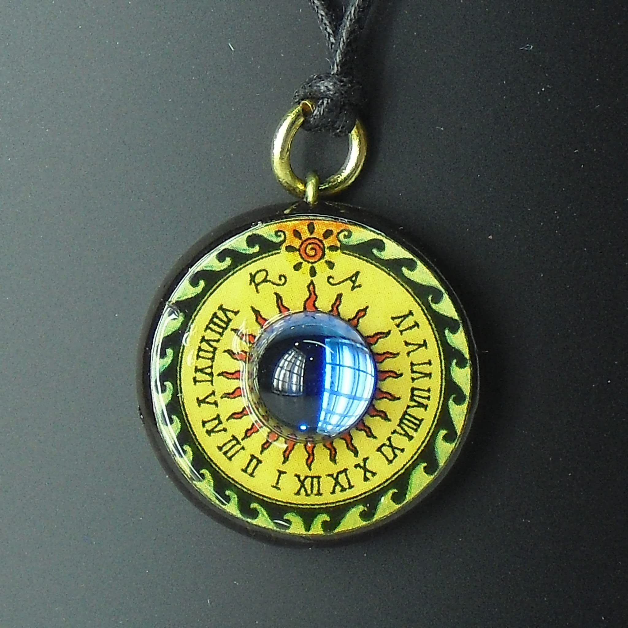 Reloj de Sol Colgante de Madera de Haya (Azul)