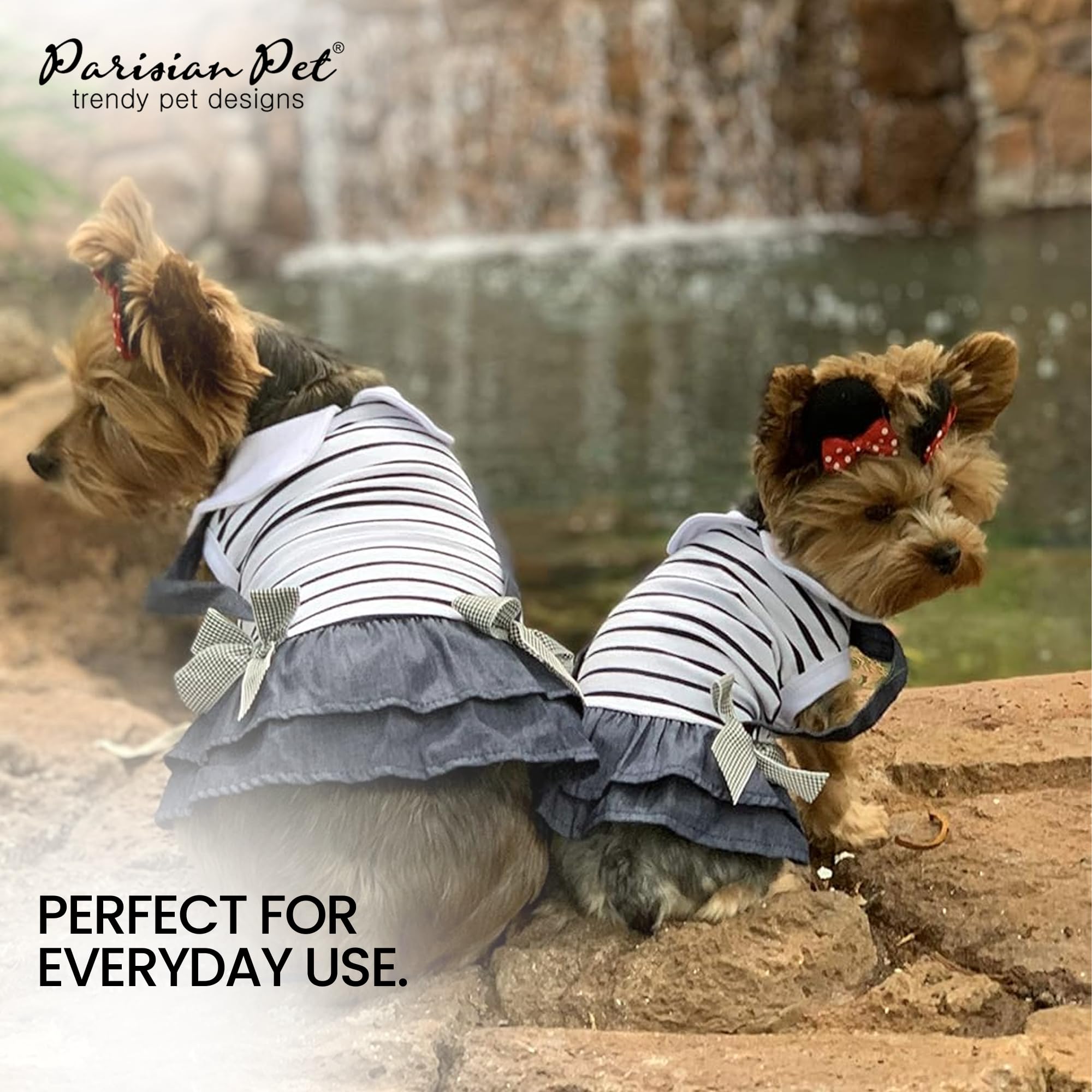 Amazon.com : Parisian Pet Preppy Dog Dress - Summer Clothes for Small Dogs  Girl - Stylish Sleeveless Pet Outfit - Designer Dog Apparel - Lightweight  and Breathable Puppy Clothes - Comfortable Skirt for Dogs : Pet Supplies