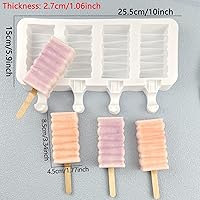 Vista 5 de Juego de 2 moldes de silicona para paletas de helado, moldes de 8 cavidades para pastel de chocolate, herramientas de paletas caseras para el hogar