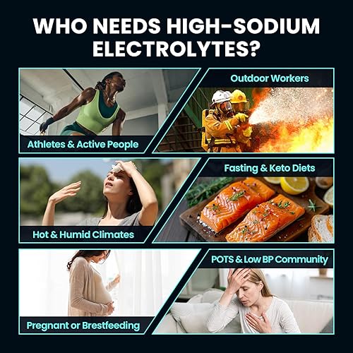 Miniatura 4 de Venture Pal Paquetes de polvo de electrolitos altos en sodio | Mezcla de bebida de hidratación sin azúcar con sodio, potasio, magnesio y vitaminas |