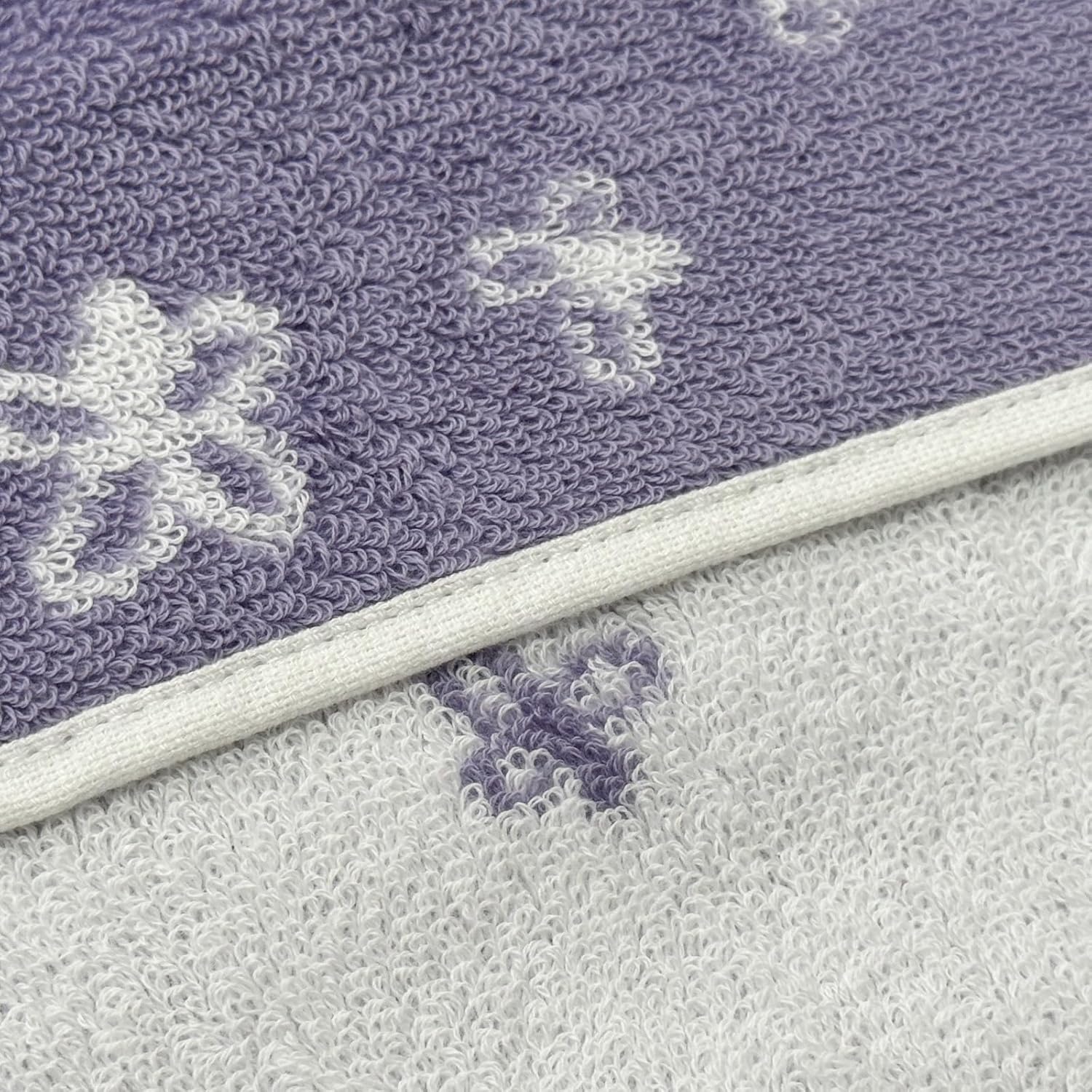 USTIDE Cute Flower Hand Towels for Bathroom 2 Pack, Highly Absorbent Cotton Face Towels for Bath Kitchen Spa Gym, Floral Print Hand Towel Bathroom Decorative Purple and White, 13.8 x 29.5 Inch