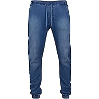 Urban Classics Knitted Denim Joggpants Uomo Pantaloni Tuta Blu XXL