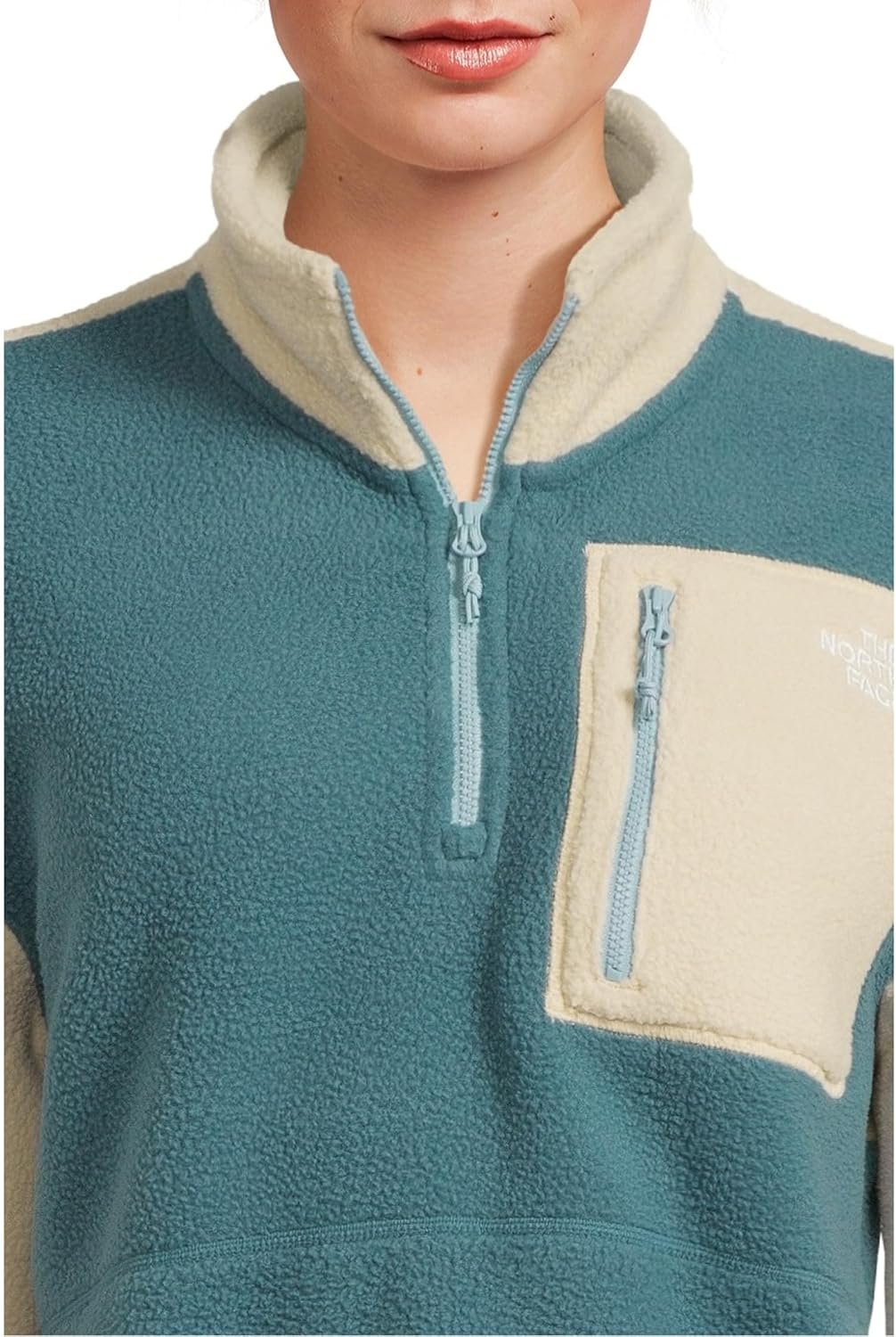 The North Face womens Yumiori Quarter Zip Jacket - Lightweight Fleece Pullover With Embroidered Logo, Secure Zip Pockets - Image 3