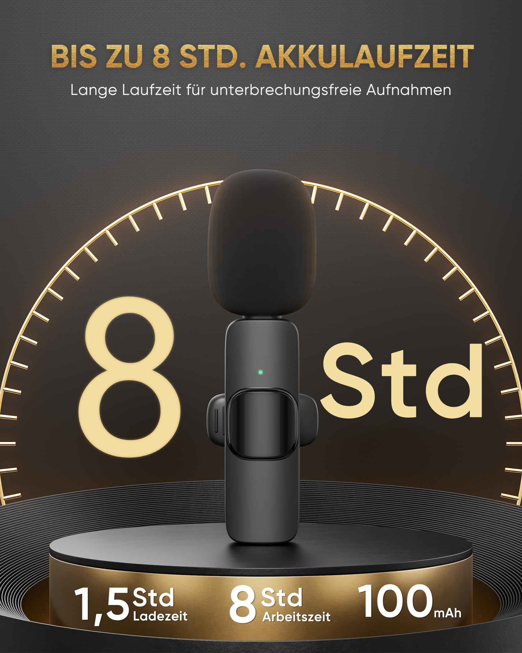 IUMAKEVP Lavalier Mikrofon Kabellos kompatibel mit iPhone/iPad/Android-Handy/Laptop, Plug-Play Wireless Ansteckmikrofon mit Rauschunterdrückung für Videoaufnahmen/Live-Dampf/Interview/TikTok (2 Mics)