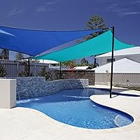 Vista 5 de Patio Paradise - Toldo rectangular tipo vela de 10 x 15 pies, color turquesa, resistente a los rayos UV, de grado comercial resistente, para Patio