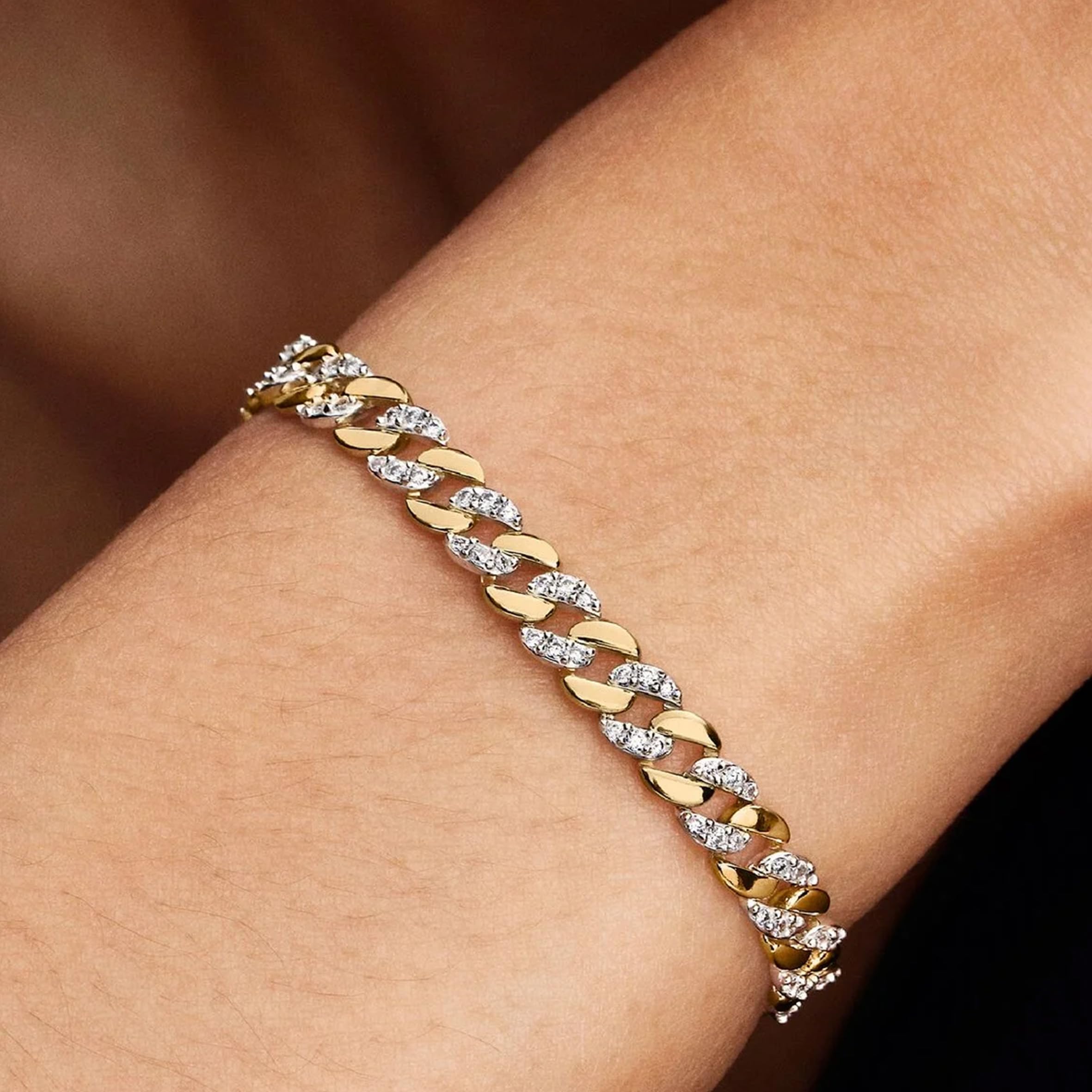 PANDORA Damenarmband Zweifarbig Pavé 564229C01