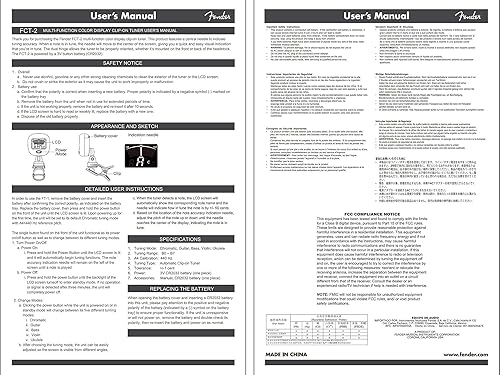 Vista 8 de Fender FCT-2 Afinador profesional con clip