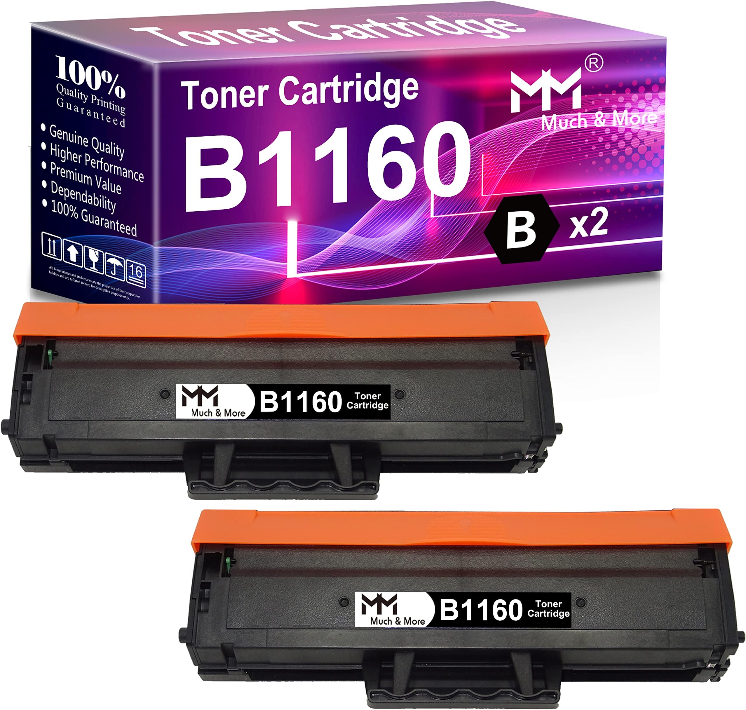 (2-Pack, Black) Compatible Dell YK1PM 1160 331-7335 HF44N HF442 Toner Cartridge Used with Dell B1160 B1160w B1163w B1165nfw Mono Laser Printer, Sold by MM MUCH & MORE