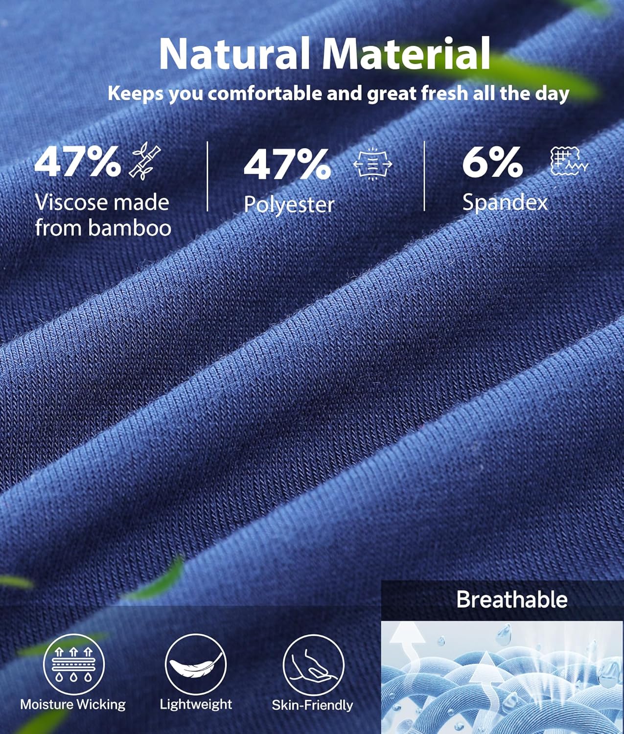 BAMBOO COOL Mens Pajama Set Bamboo Viscose Soft Pijamas Sets for Men Long Sleeve Full Length Pants Pjs Sleepwear with Pockets - Image 3