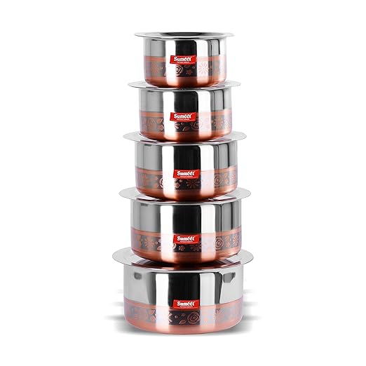Buy Sumeet Stainless Steel Copper Bottom 5 pc Container Set/Tope