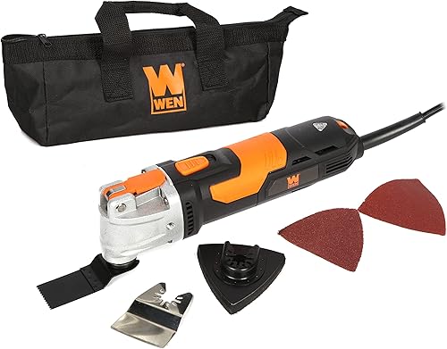WEN Kit multiherramienta oscilante, velocidad variable de 3.5 A con accesorios y estuche de transporte (MT3537)