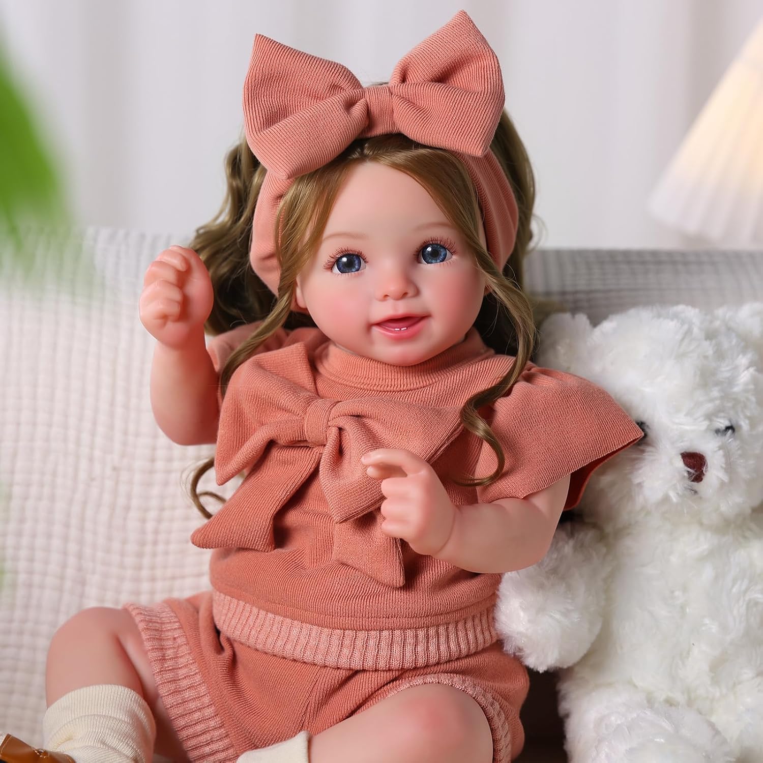 BABESIDE Reborn Baby Dolls, 20Inch Soft Cloth Body Realistic Baby Doll w/Rooted Hair and Open Eye Reborn Doll for Girls Real Life Baby Dolls Perfect for Kids Ages 3+, Playtime and Collection
