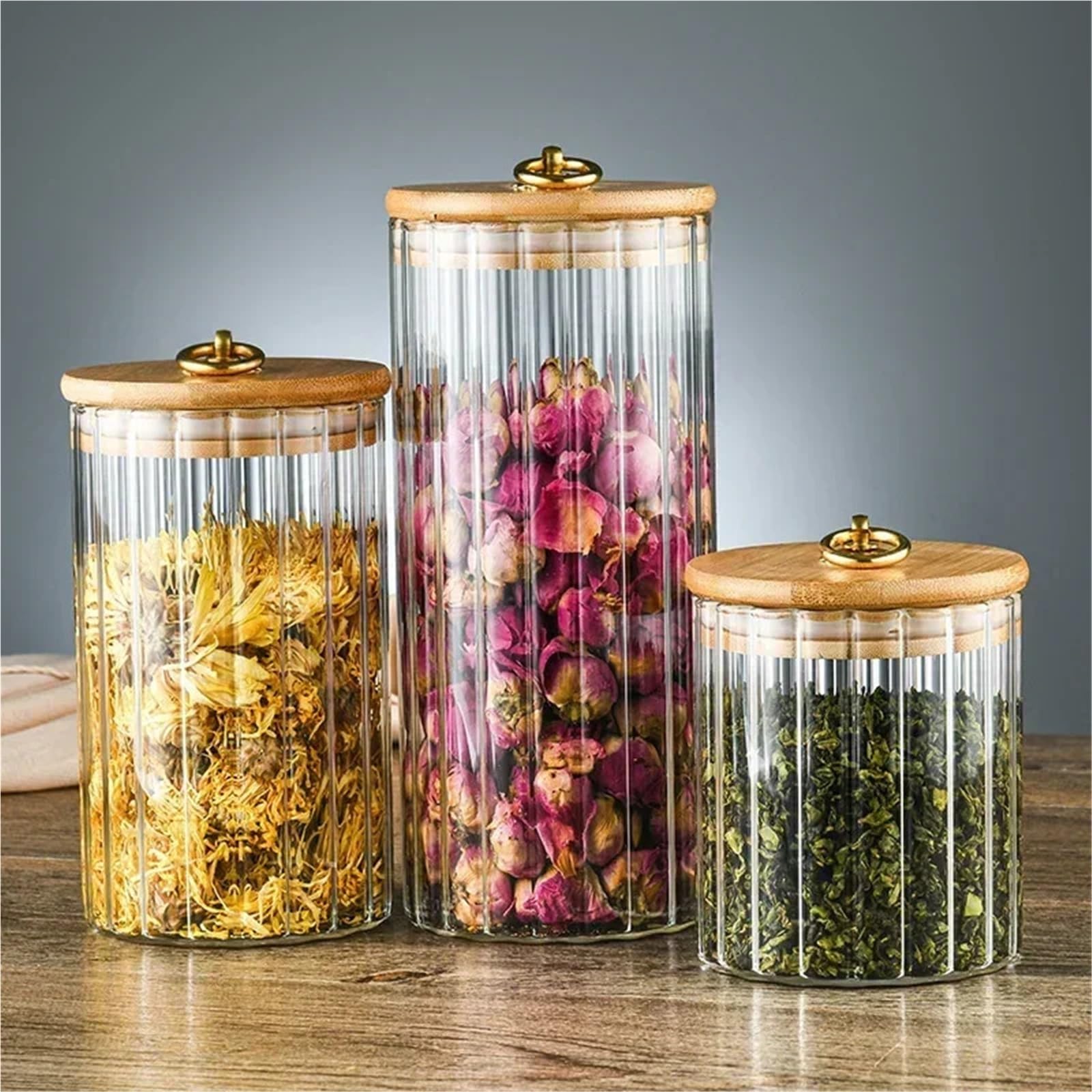 2 stücke Lebensmittel Behälter Küche Lagerung Flaschen Glas Luftdichten Kanister Körner Tee Kaffee Bohnen Getrocknete Früchte Süßigkeiten gläser FüR TrockenfrüChte(9.15cm)