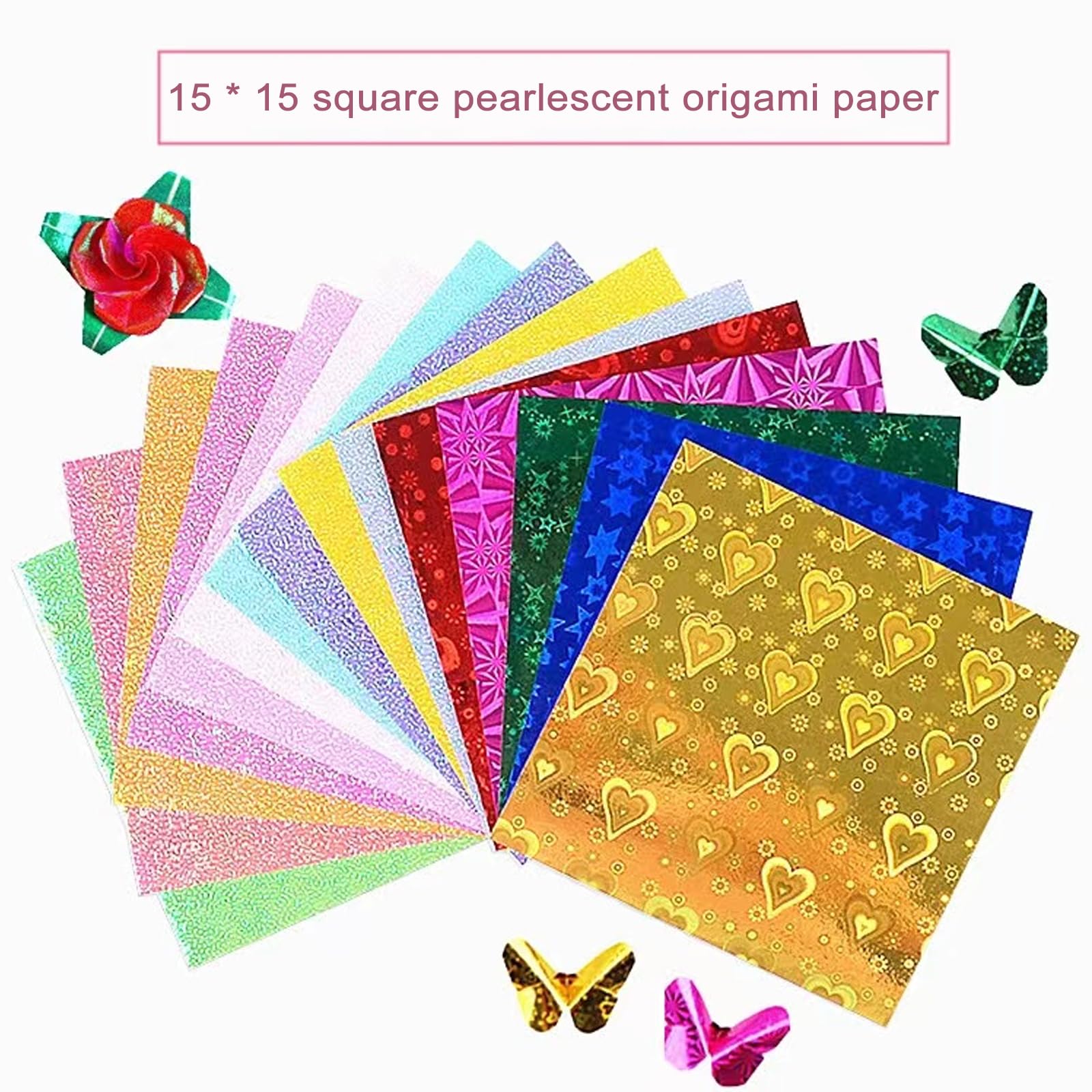 FLOTRUTE Origami Paper, 100 Rainbow Square Sheets, Glossy, A4 Size ...