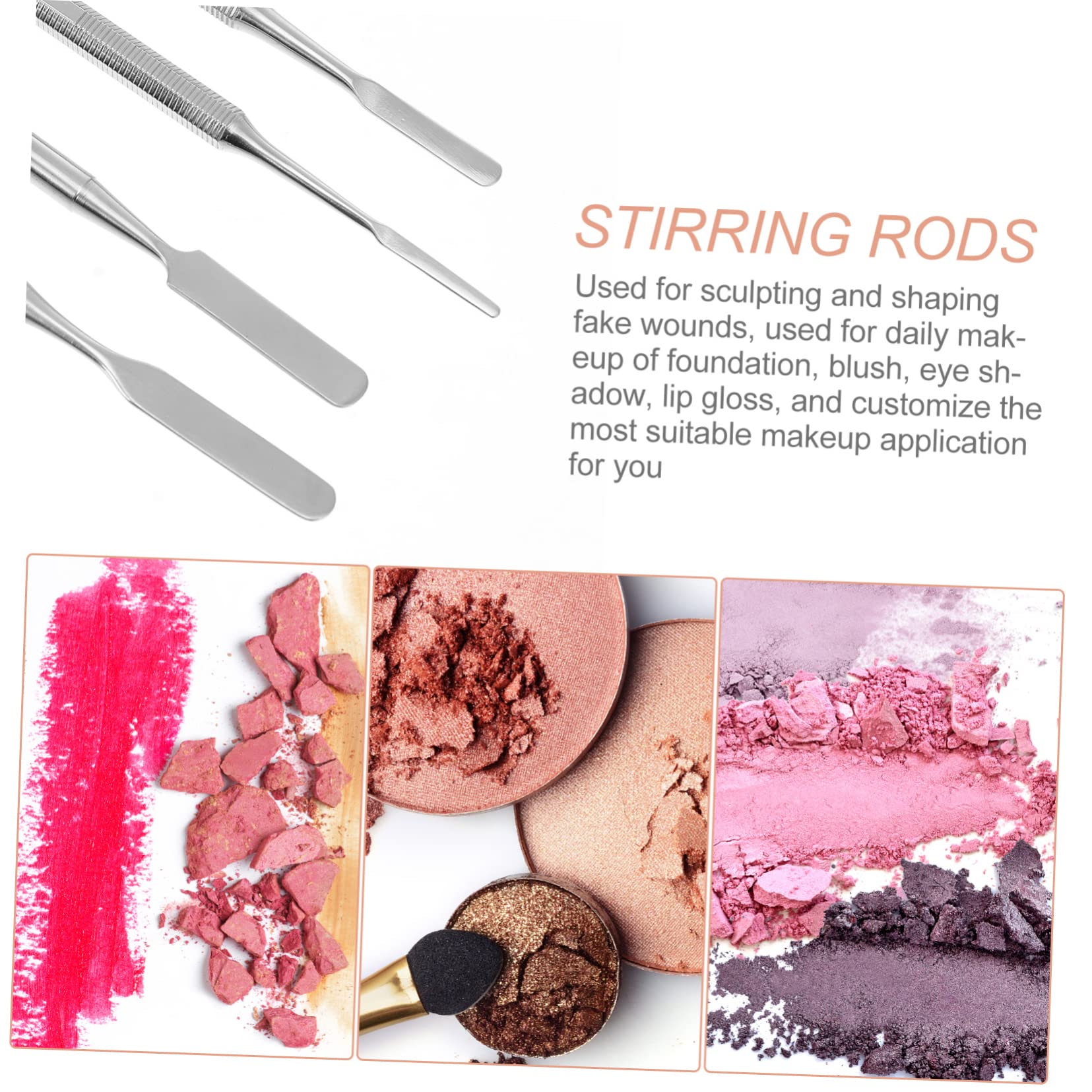 Housoutil 12 Piezas cuchillo de paleta kit de maquillaje espátulas cosméticas varilla de acero inoxidable palo de mezcla de manicura clavo Herramientas de maquillaje cosmético