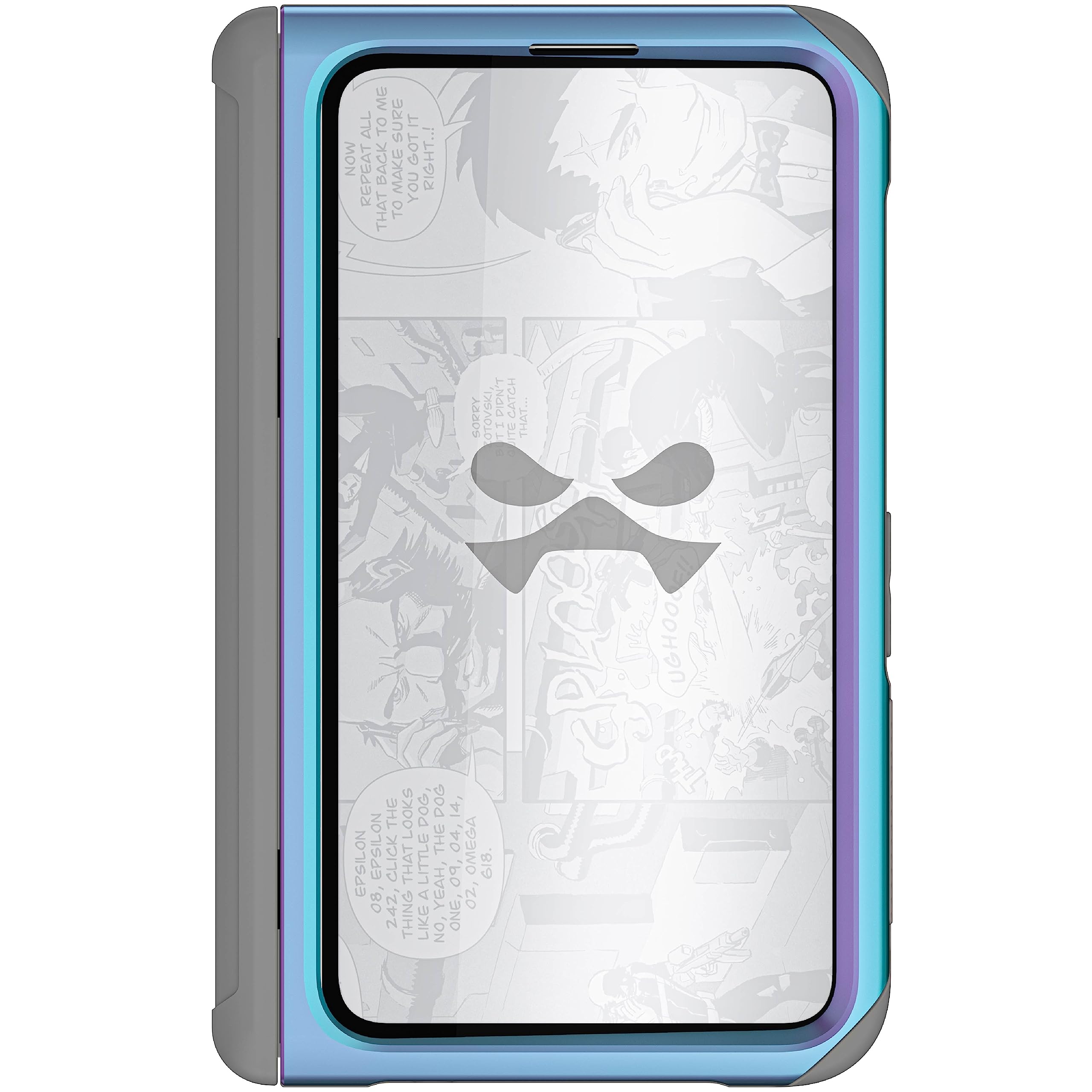 Ghostek ATOMIC slim Pixel Fold Phone Case with Clear Back and Iridescent Aluminum Bumper Heavy Duty Shock Absorbent Protective Metal Phone Covers Designed for 2023 Google Pixel Fold (7.6") (Prismatic)