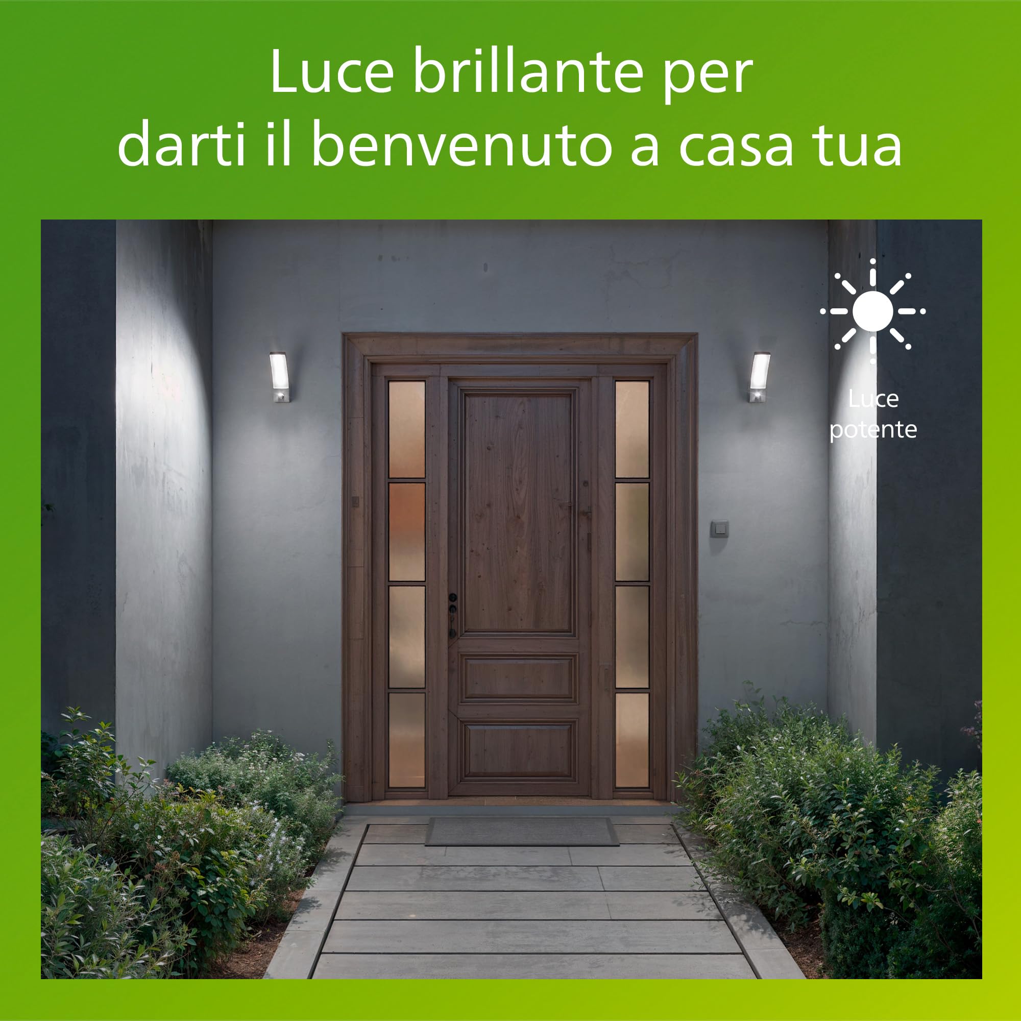 Philips Splay Applique LED da esterno con sensore di movimento, Antracite | Luce bianca fredda, 12 W, 1600 lm, 4000 K, Alluminio, Resistente a intemperie, LED integrato