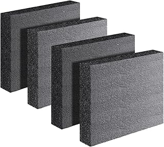 4 Pcs Polyurethane Foam Sheet 16 x 12 x 2 inch High Density Black