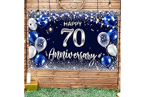 Happy 70th Anniversary Backdrop Banner