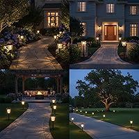 Vista 6 de XMCOSY+ Luces solares para caminos, paquete de 6 luces solares para exteriores, impermeables, encendido/apagado automático, 10-25 lúmenes, vidrio