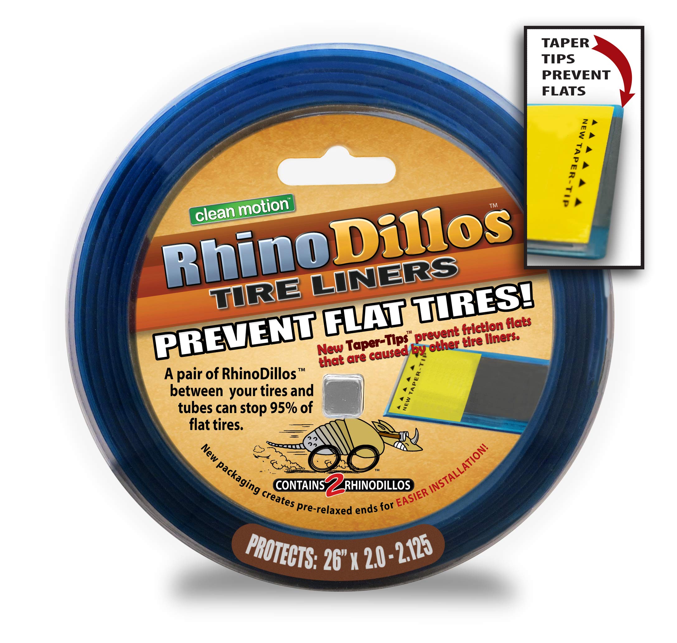 Clean Motion RhinoDillos Tube Protector (Sold in Pairs), Brown, 26 x 2.0-2.125-inch