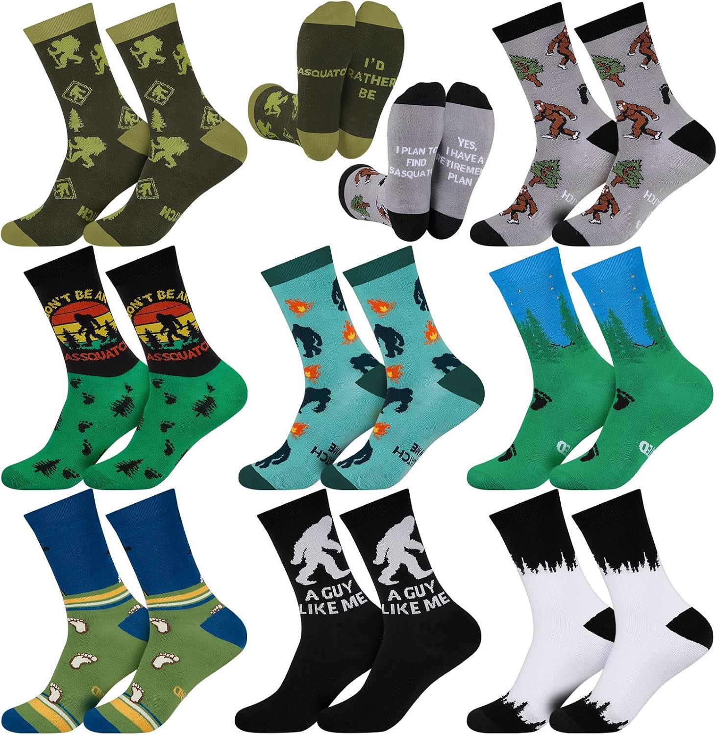 Haysandy 8 Pairs Men Funny Crew Socks Gifts Athletic Socks for Men Father's Day Birthday Holiday Stocking Stuffer