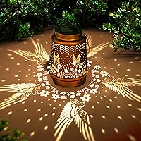 DIBIEECN Hummingbird Solar Lanterns Outdoor Waterproof - Hanging Garden Decor Lights for Patio Yard, Birthday Gifts for Women Mom Grandma