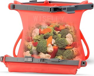 2 Large 1/2 Gallon Freezer Bags Reusable Silicone Food Storage Bag Dishwasher Safe NO POP OPEN Large Stand-Up Bags Flat Bottom Eco-Friendly Products, Silicone Snap Seal Leakproof Zip-lock Freezer Bag, Silicone Sous Vide Bag Microwavable (2 x Half Gallon)
