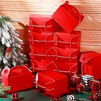 Vista 3 de 36 cajas de regalo de fiesta, cajas de regalo de papel a dos aguas con asas para cumpleaños, boda, ducha, suministros de fiesta de Navidad, 6 x 3.5