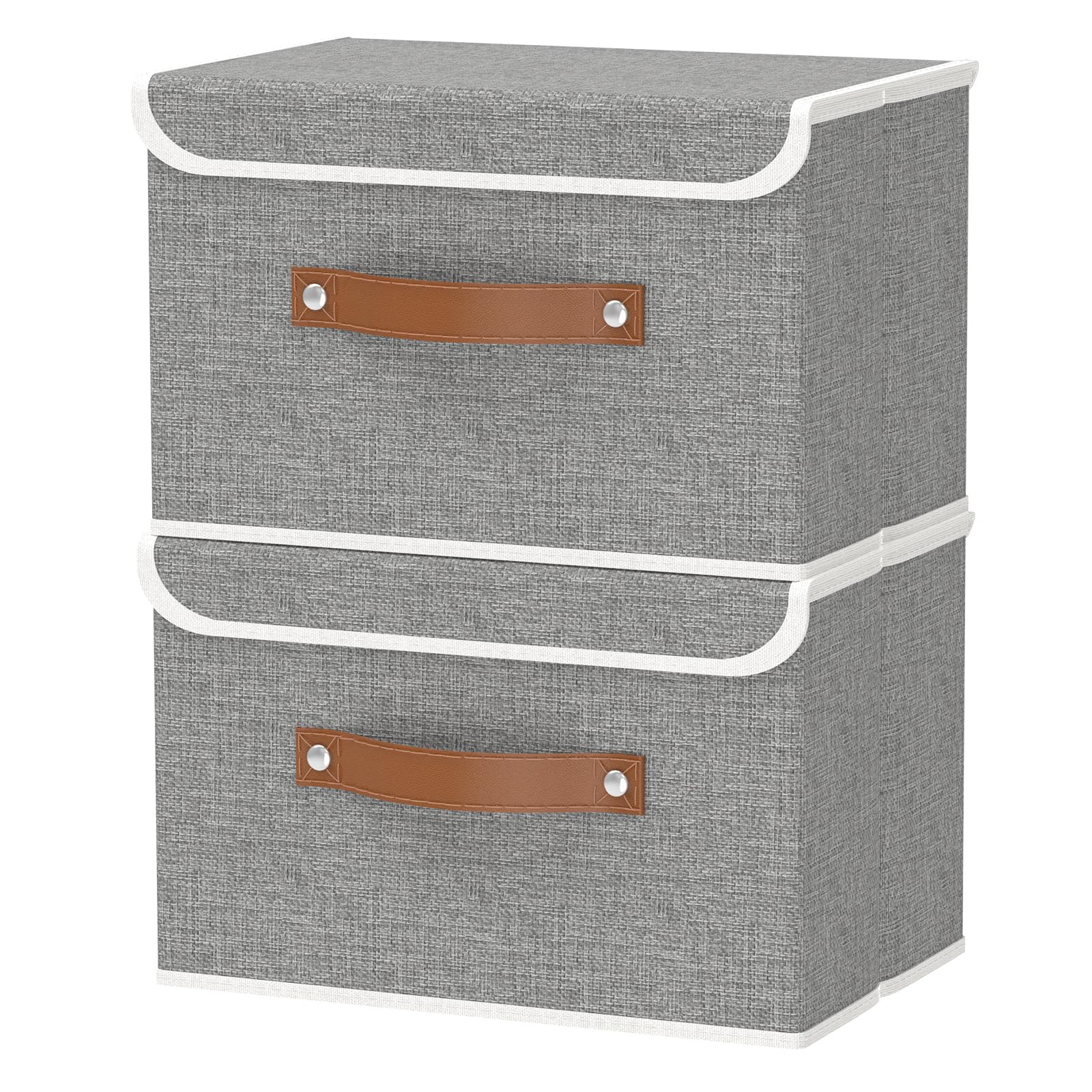 OUTBROS Set of 2, Storage Boxes with Lids, 45 x 30 x 30 cm