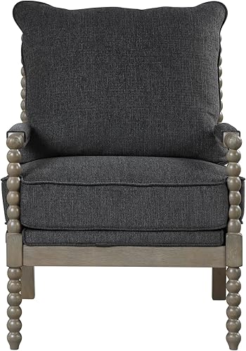 Miniatura 4 de Best Master Furniture Hanako - Silla de transición con brazos de madera acolchados, carbón y gris antiguo