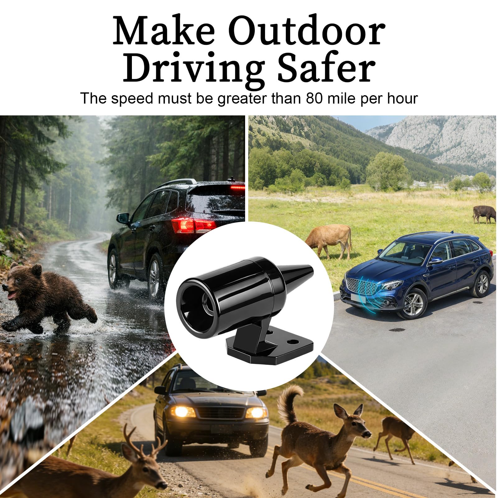 8PCS Ahuyentador de Jabalies, Silbato Ahuyentador de Animales para Coche, Alarma Ultrasónico de Advertencia para Animales para Coches y Motos, Dispositivo Anti Animales Coche de Jabalíes, Ciervos — view 2