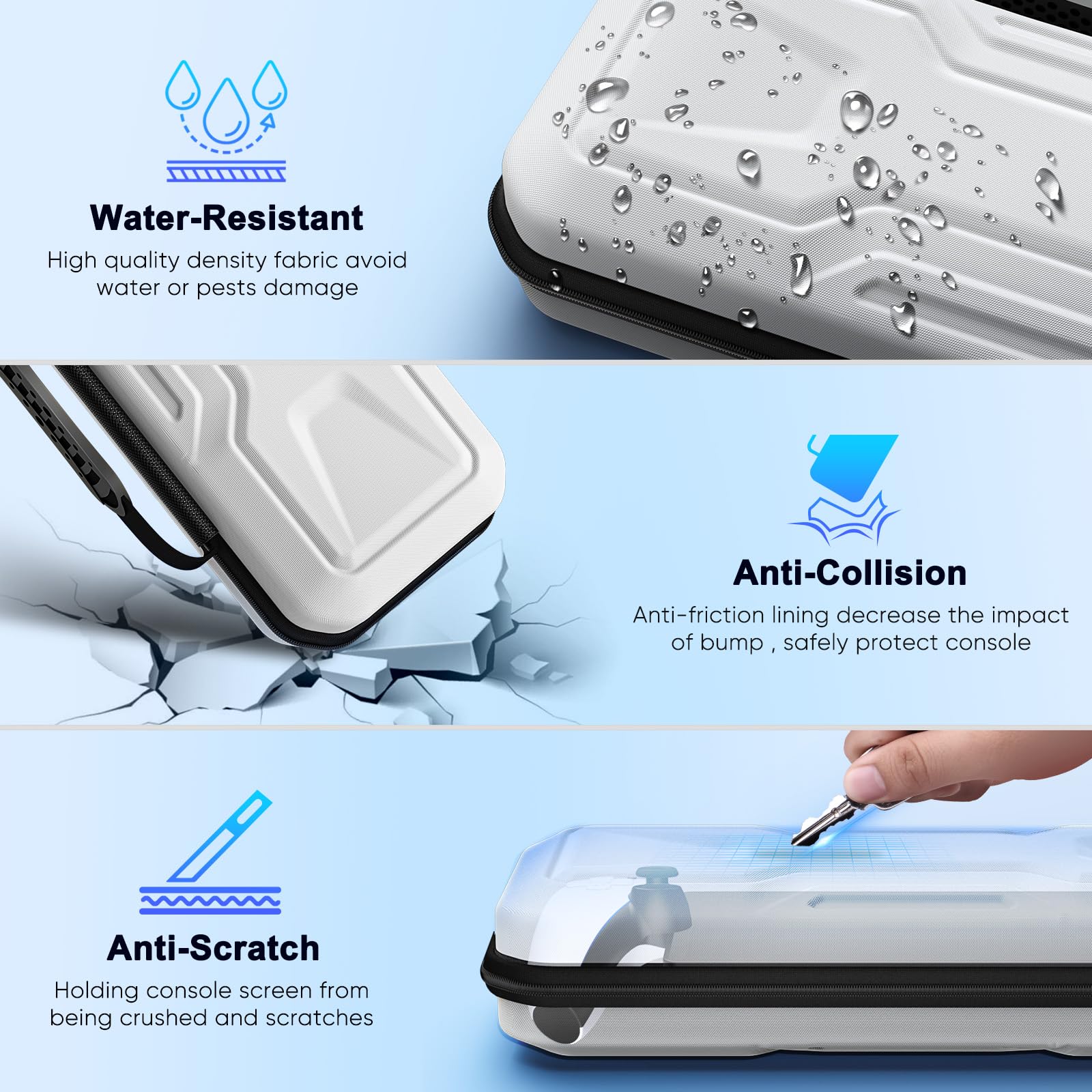 Klipdasse Accessories Kit for Playstation Portal, EVA Carrying Case, Hard PC Clear Protective Crystal Cover Case and 2 Pack HD Tempered Glass Screen Protector for PS 5 Portal Accessories