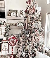 Vista 8 de 2 Rolls Red and White Striped Wired Ribbon for Gift Wrapping/Crafts/Christmas Tree/Wreaths/Bow Decorations, 2-1/2" Wide x 6 Yards