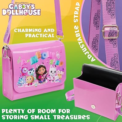 Gabby's Dollhouse Girls Handbag, Cute Shoulder Bag Adjustable Strap Girls Gifts