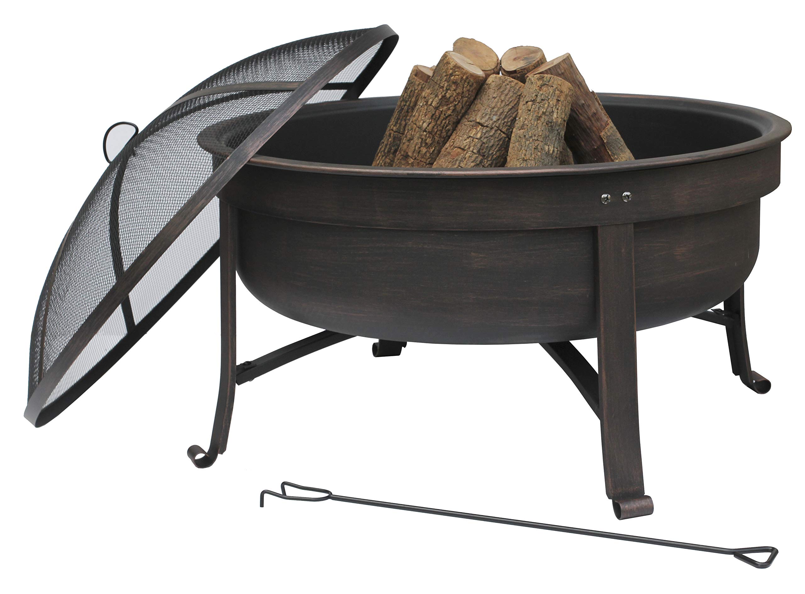 Amazon.com : Bond Manufacturing 52122 Santa Cruz 31 Round Wood Burning  Steel Fire Pit, Black : Patio, Lawn u0026 Garden