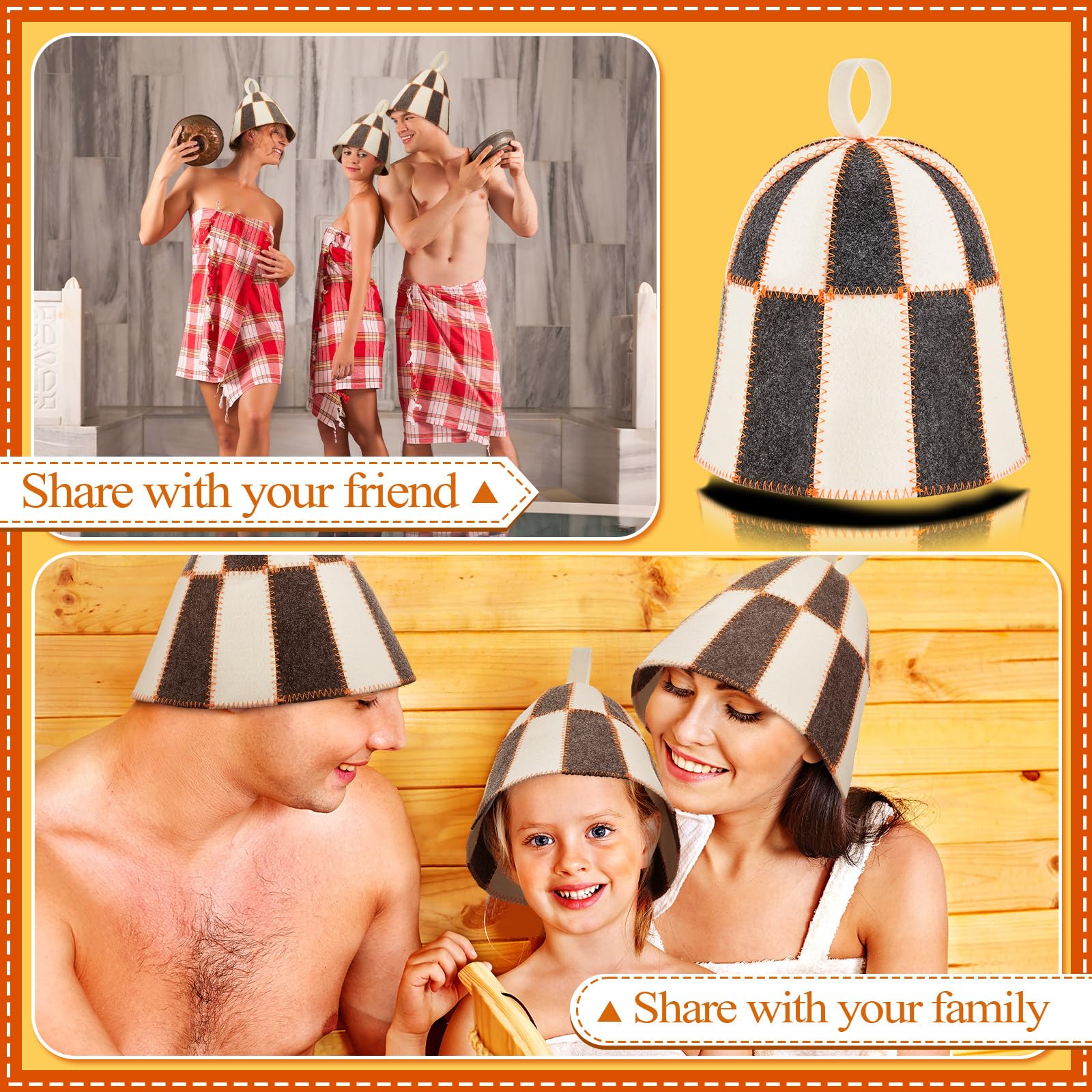 Amazon.com : JaGely 1 Pcs Checkered Wool Sauna Hat, Banya Hat for