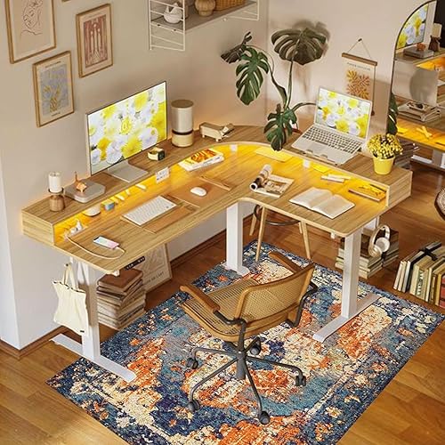 Miniatura 2 de Tapete para silla de oficina para suelo de madera dura, 36 x 48 pulgadas, tapete para silla de escritorio para silla rodante, fácil de limpiar,