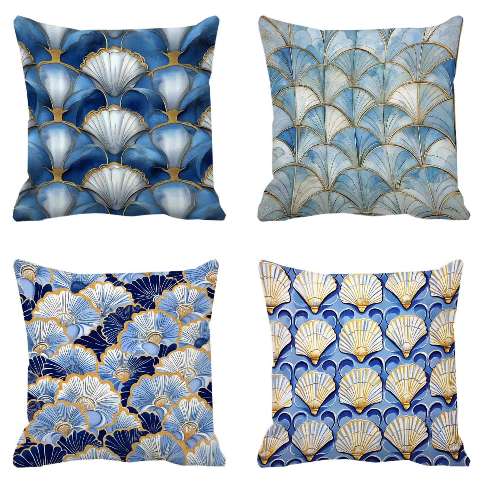 Taie d'oreiller pour coussin de jardin lot de 4 housses lavables