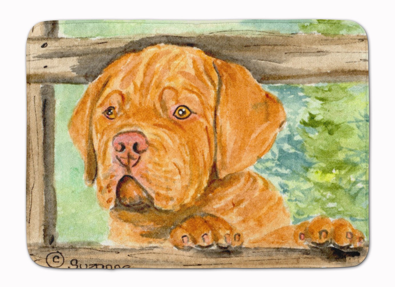 Caroline's Treasures SS8926RUG Dogue de Bordeaux Machine Washable Memory Foam Mat, Bathroom Rug, Non-Slip Bath Mat, Durable Thick Washable Rugs for Kitchen, Bathroom Quick Dry, Decorative Artwork,