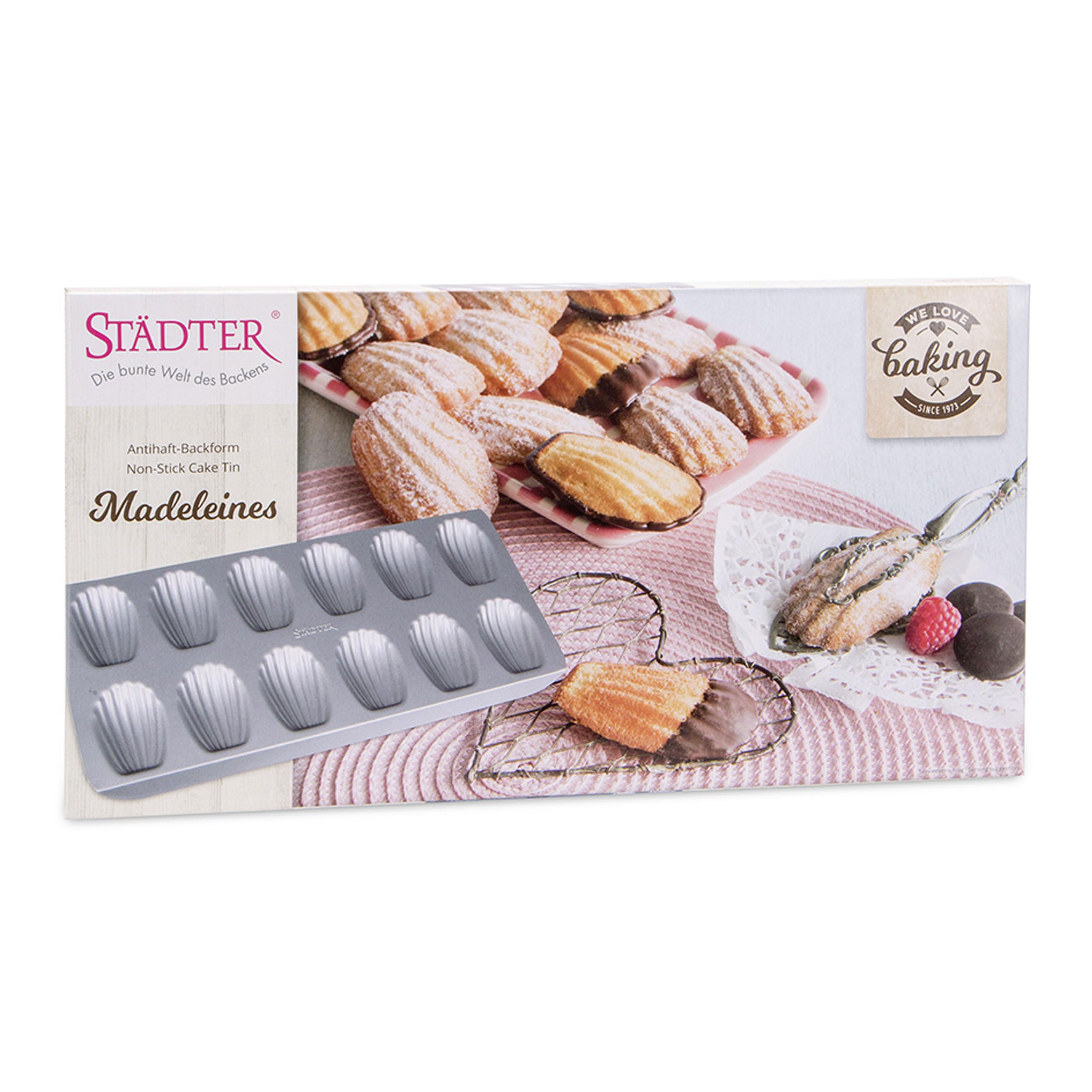 Städter We Love Baking – Stampo Orso Madeleine, in Metallo, Argento, 40 x 20 cm
