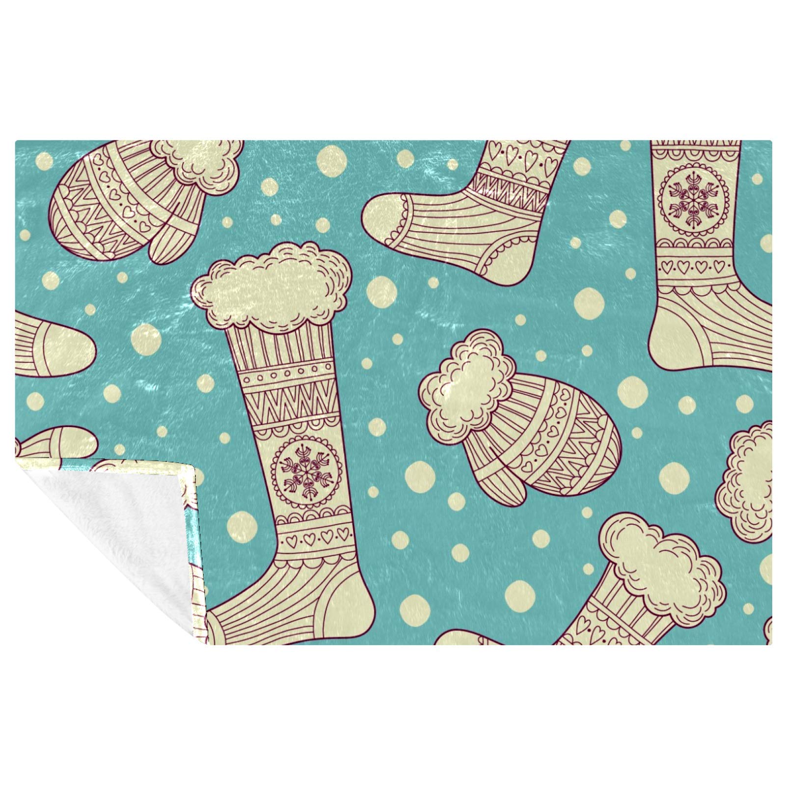 Couverture chaude 150x100 cm avec moufles et chaussettes en laine