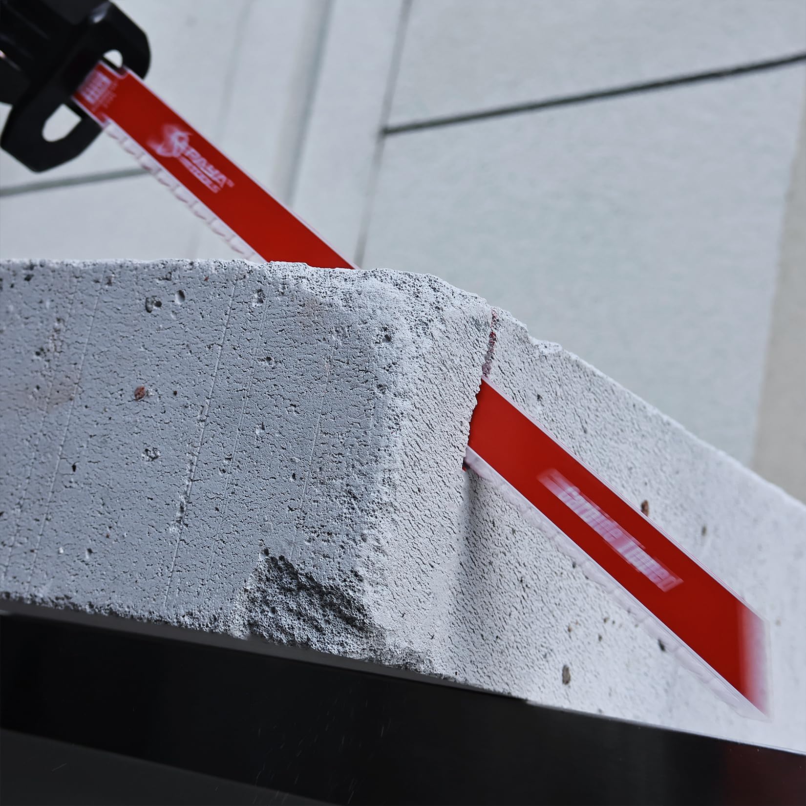 PAYA Säbelsägeblätter 2x Abbruch-Sägeblatt für Säbelsäge 400mm - Hartmetall Carbide Spezialblatt für Porenbeton, Hohlblocksteine & Mauerwerk 2TPI - Vibrationsarm - Für alle gängigen Säbelsägen，PY1510