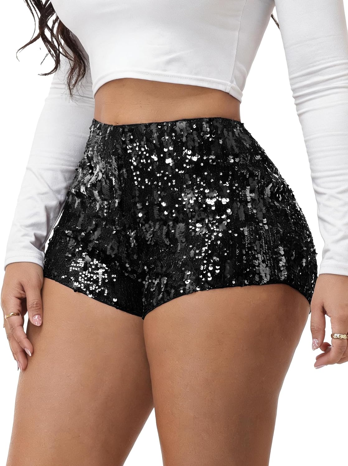 Sequin Mini Y2K Rave Going Out Womens Shorts
