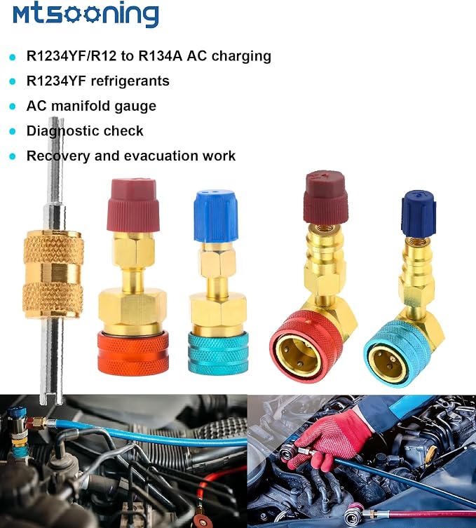 4 PCS R1234yf Adapter Kit, R1234yf a R134a miniatura 6