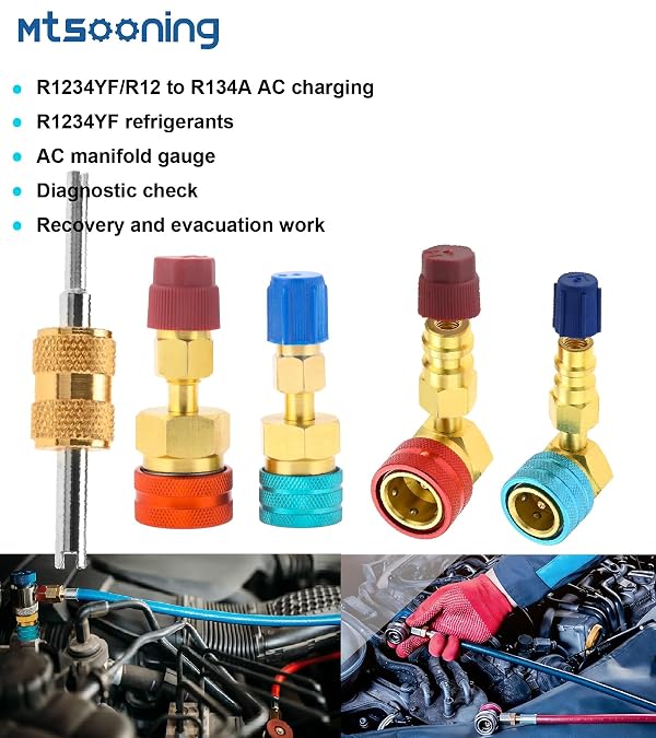 R1234yf Adapter Kit,Self-Sealing Can Tap,R1234yf to R134a Quick Coupler by Mtsooning - Used condition - Image 6
