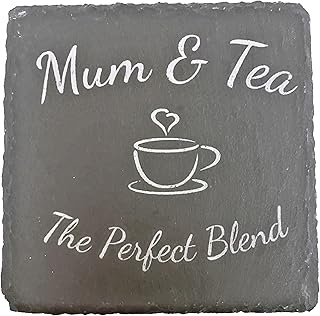 Tea Gift Coaster for Mum -Unique Slate Coaster | Ideal Gifts for Mum, Birthday Gifts for Mum, Mothers Day Gifts, Presents for Mum | Handcrafted Personalized Mum Gifts